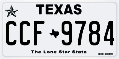TX license plate CCF9784