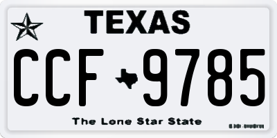 TX license plate CCF9785