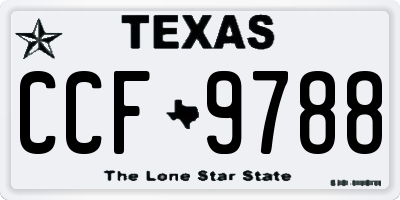 TX license plate CCF9788
