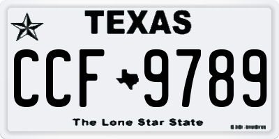 TX license plate CCF9789