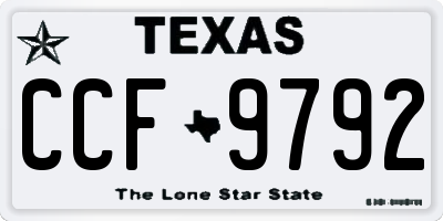 TX license plate CCF9792