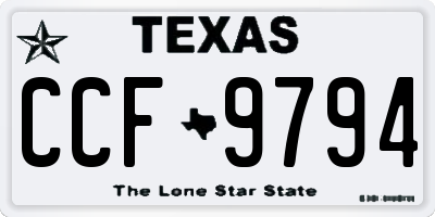 TX license plate CCF9794