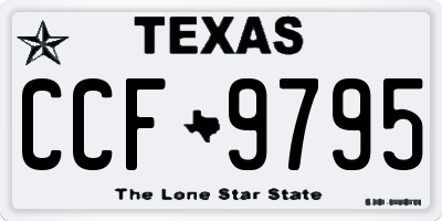 TX license plate CCF9795