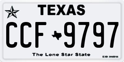 TX license plate CCF9797