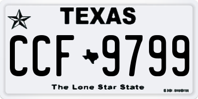 TX license plate CCF9799