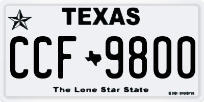 TX license plate CCF9800