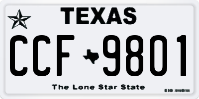 TX license plate CCF9801