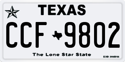 TX license plate CCF9802