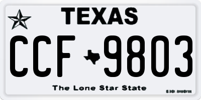 TX license plate CCF9803