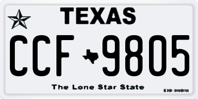 TX license plate CCF9805