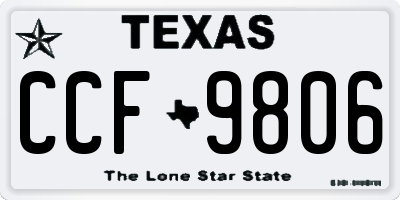 TX license plate CCF9806