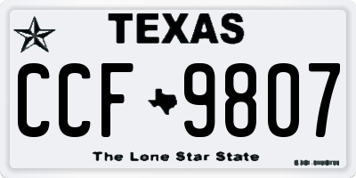 TX license plate CCF9807