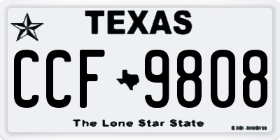 TX license plate CCF9808