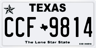 TX license plate CCF9814