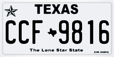 TX license plate CCF9816