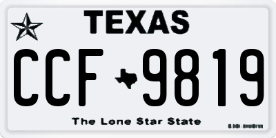 TX license plate CCF9819