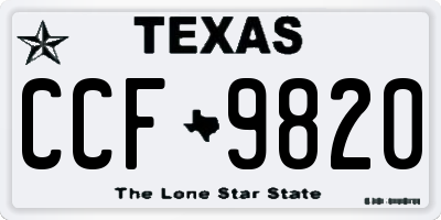 TX license plate CCF9820