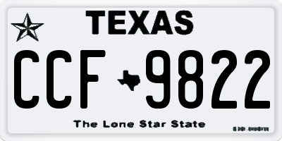 TX license plate CCF9822