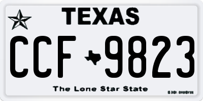 TX license plate CCF9823