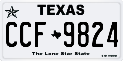 TX license plate CCF9824