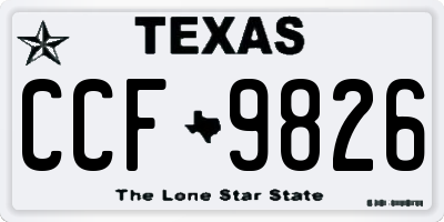 TX license plate CCF9826