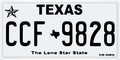 TX license plate CCF9828
