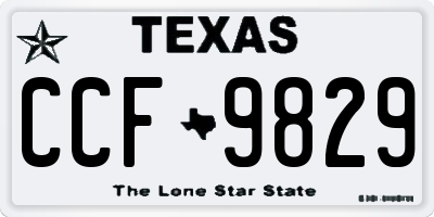 TX license plate CCF9829