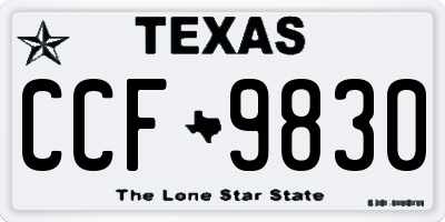 TX license plate CCF9830