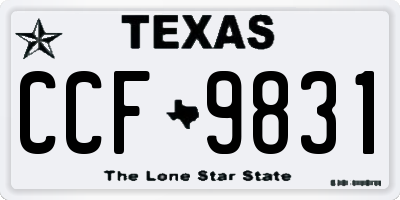 TX license plate CCF9831