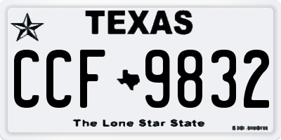 TX license plate CCF9832