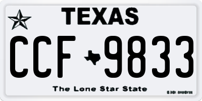 TX license plate CCF9833