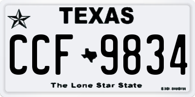 TX license plate CCF9834