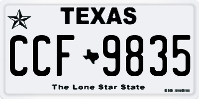 TX license plate CCF9835