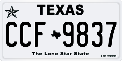 TX license plate CCF9837