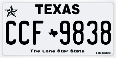 TX license plate CCF9838