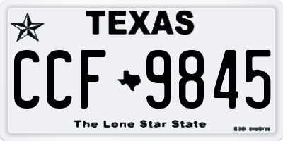 TX license plate CCF9845
