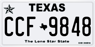 TX license plate CCF9848