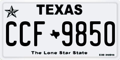 TX license plate CCF9850