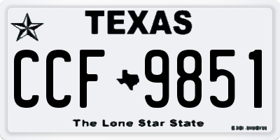 TX license plate CCF9851