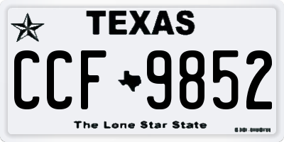 TX license plate CCF9852