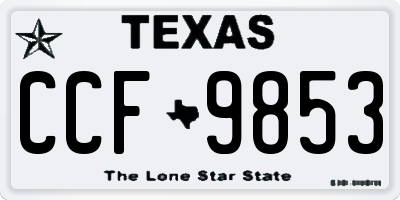 TX license plate CCF9853