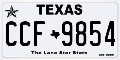 TX license plate CCF9854