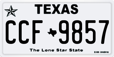 TX license plate CCF9857