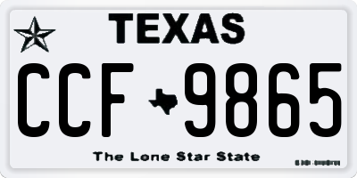 TX license plate CCF9865