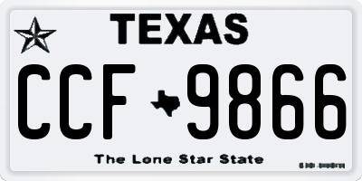 TX license plate CCF9866