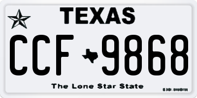 TX license plate CCF9868