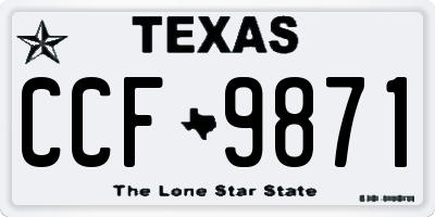 TX license plate CCF9871