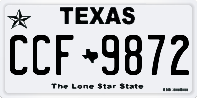 TX license plate CCF9872