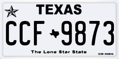 TX license plate CCF9873