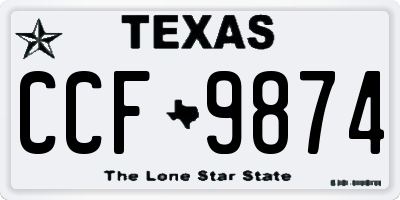 TX license plate CCF9874